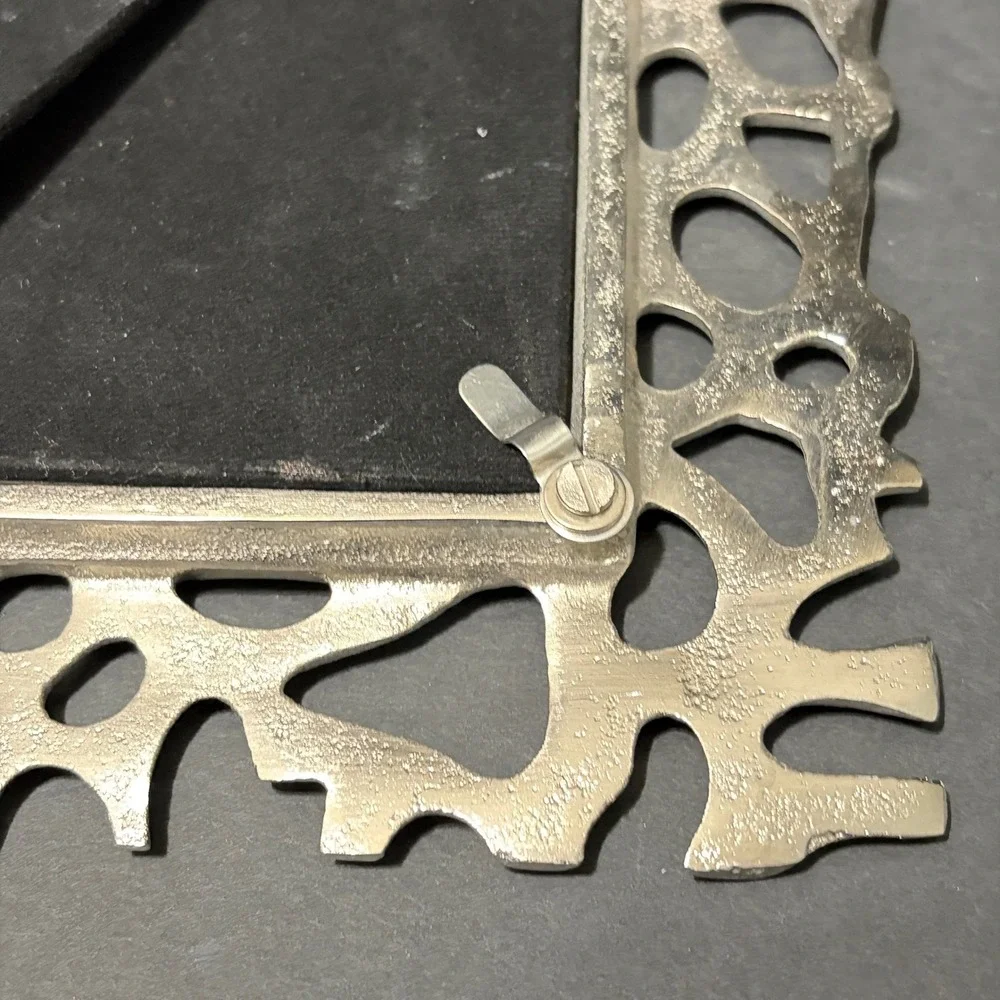 Artisan Collection Silver Openwork Coral Photo Frame 5x7 Handcrafted India